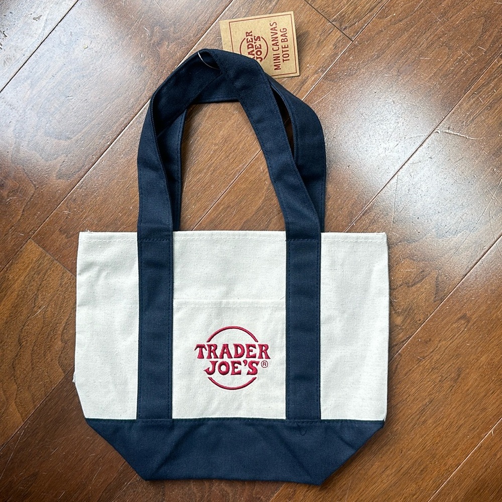 Trader Joes Mini Tote Bag in Navy